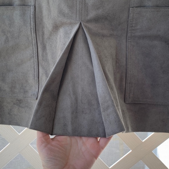 BCBGMaxAzria Faux Suede Utility Mini Skirt - Picture 7 of 11